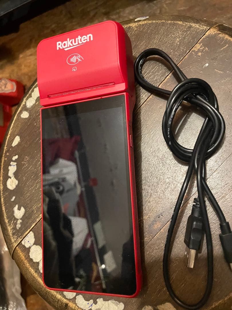 最安値　美品　Rakuten 楽天ターミナル　レッド USBケーブル付き