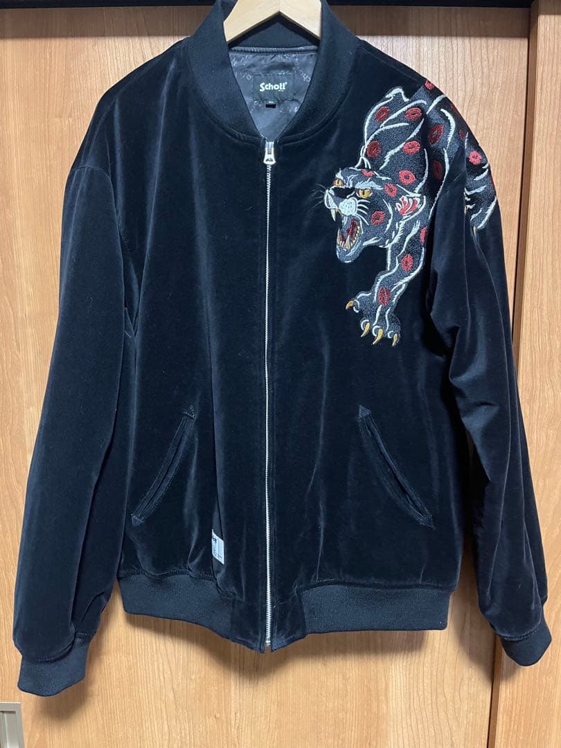 schott ショットスーベニア　キスマークパンサー　スカジャン 2XLブラック