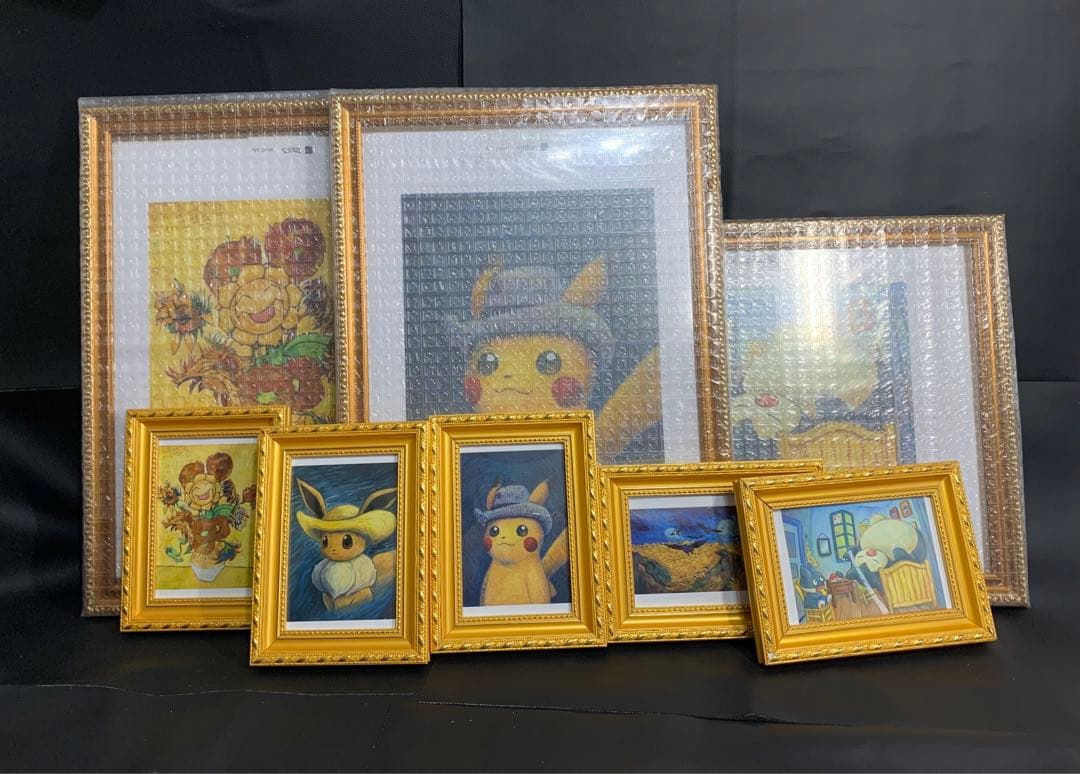 ゴッホxポケモンコラボ限定商品　アートプリント　はがきアート　正規品　金枠額縁