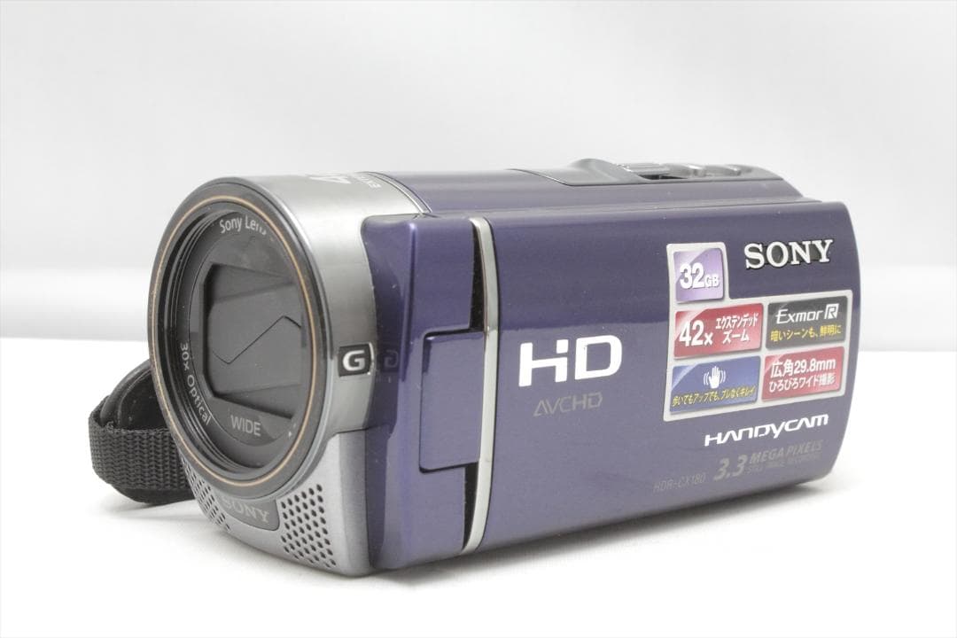 SDカード付！SONY HDR-CX180　ビデオカメラ　16GB SONY（ソニー） ビデオカメラ SONY HDR-CX180 (L) ブルー 中古 新品SD