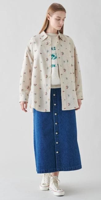 最終値下げ▽ほぼ新品☆TICCA 花 刺繍 シャツブルゾン ベージュ Bshop