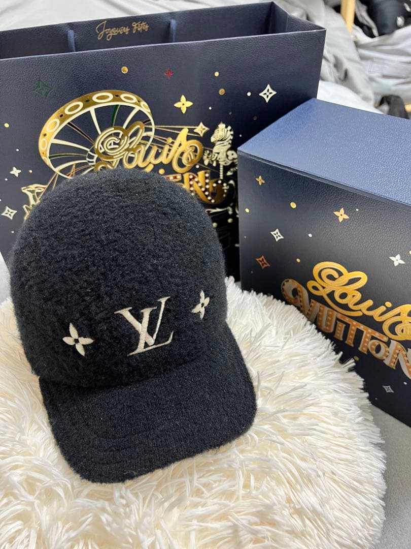 Louis Vuitton 黒 キャップ ウールグラム