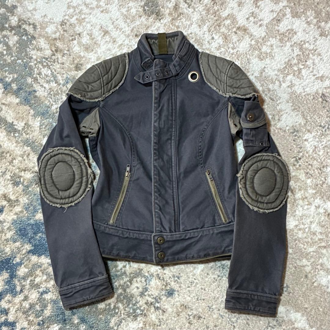 希少LGBミリタリー ジャケット ライダース ルグランブルーL.G.Bレア