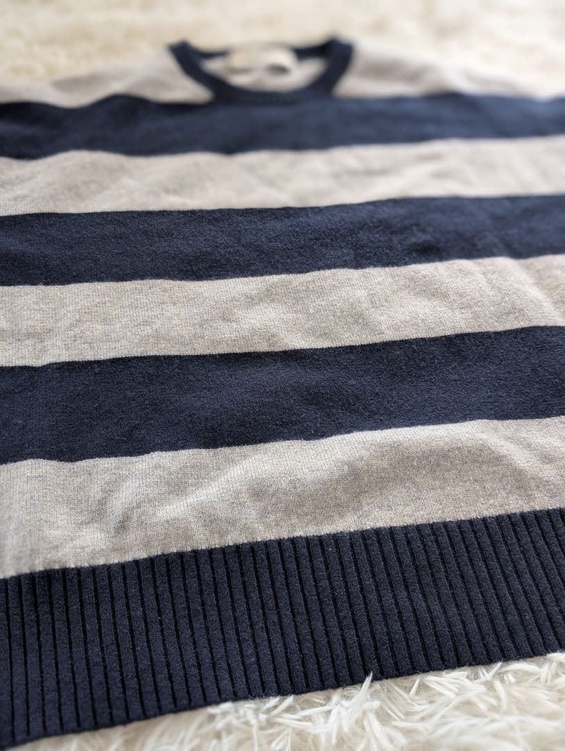 MORABITO BLANC ピュアカシミヤ100%ボーダーニット 38サイズ - メルカリ