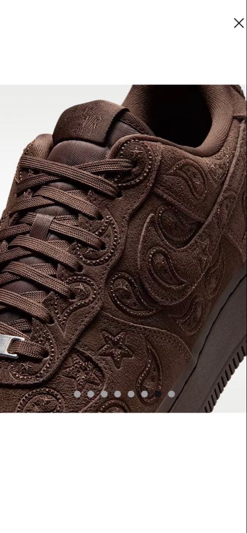 エアフォース1 バロックブラウン ペイズリー刺繍スニーカー28cm 10