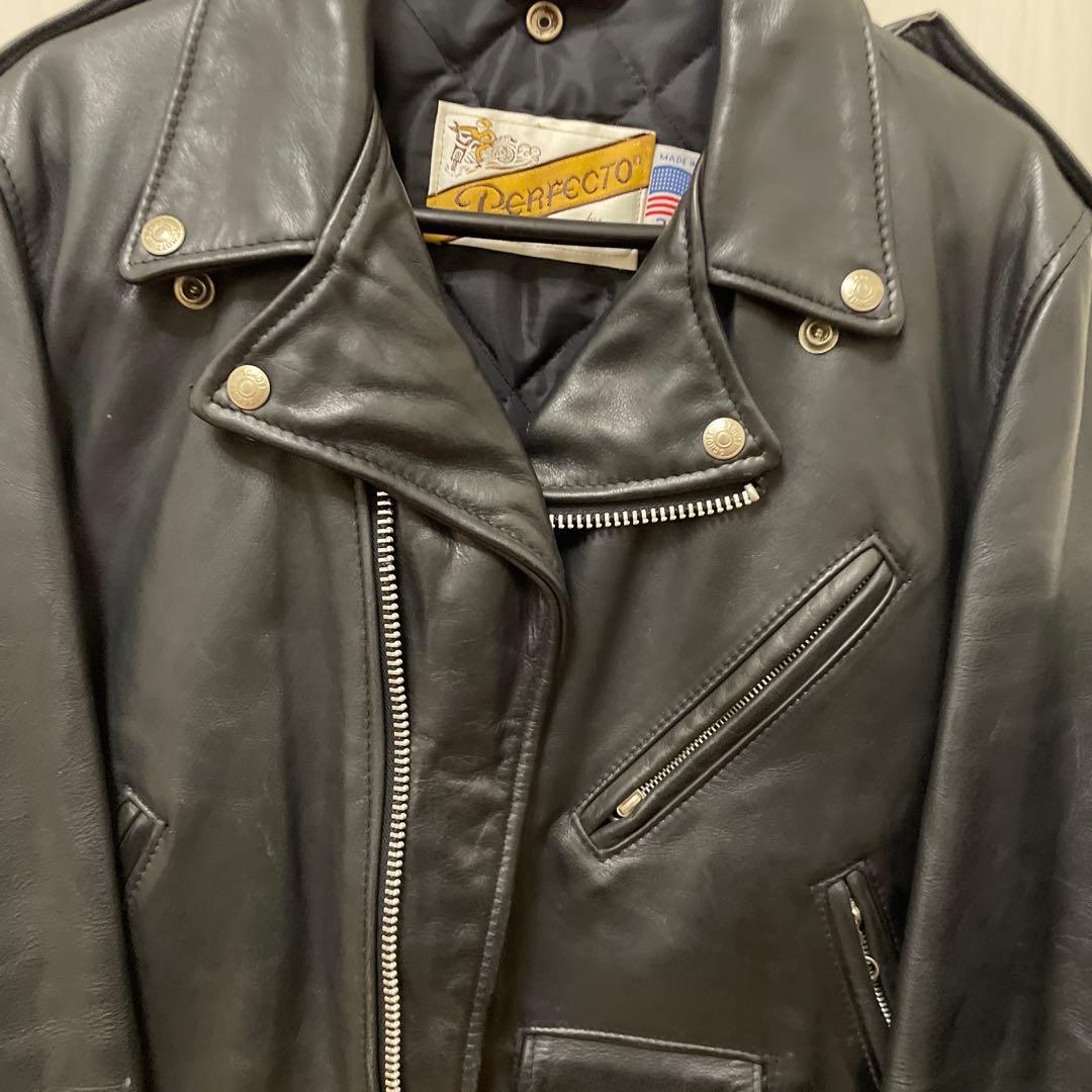 Schott ダブルライダースジャケット ブラック 38 - メルカリ