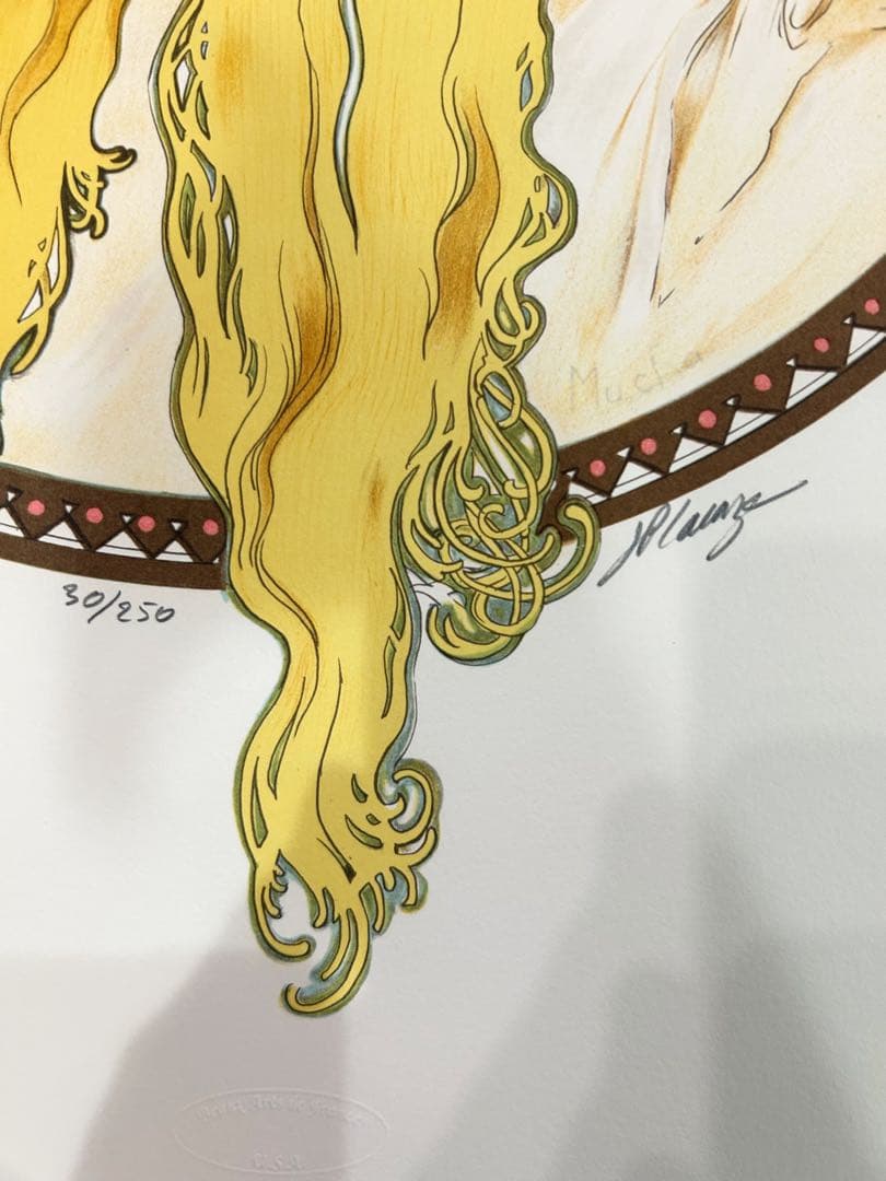 訳あり】 ミュシャ ビザンティン風の頭部 ブロンド ブルネット 2枚組