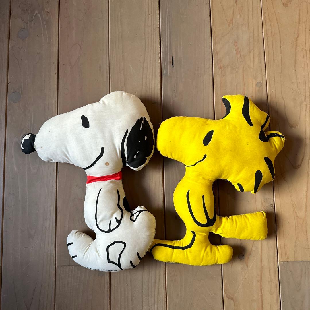 1950'S ヴィンテージ スヌーピーとウッドストックのクッション - メルカリ