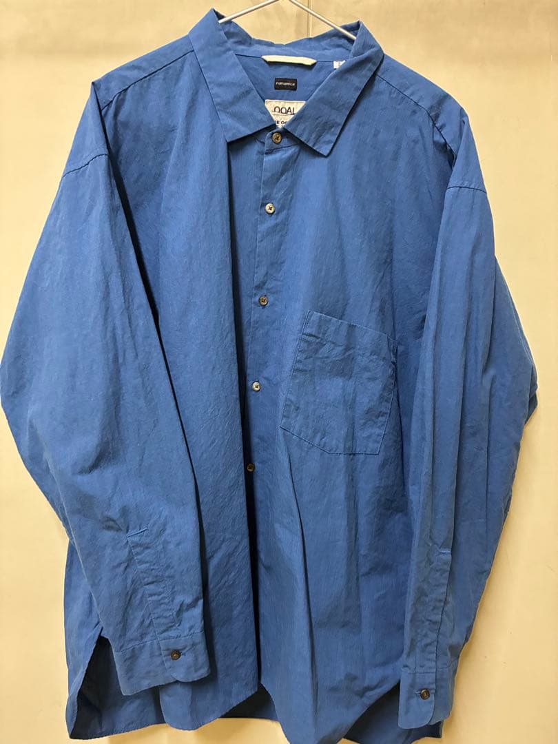 nanamica ナナミカ ロングスリーブ ウィンド シャツ ブルー　S