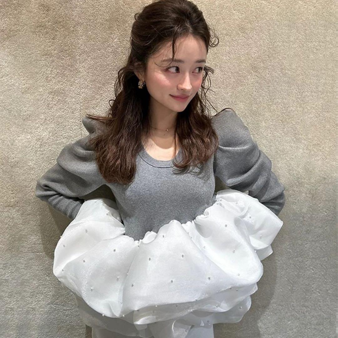 bibiy AMELIE PEPURAMU KNIT グレー