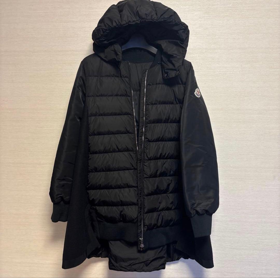 MONCLER フレアブラック ダウンジャケット14a(164cm) - メルカリ