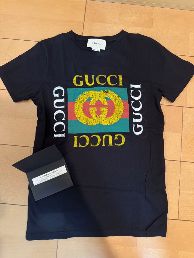 fa！GUCCI ブラックTシャツ サイズ10 グッチ GUCCI ブレードプリント S 565806_XJAZY_1141 半袖Tシャツ