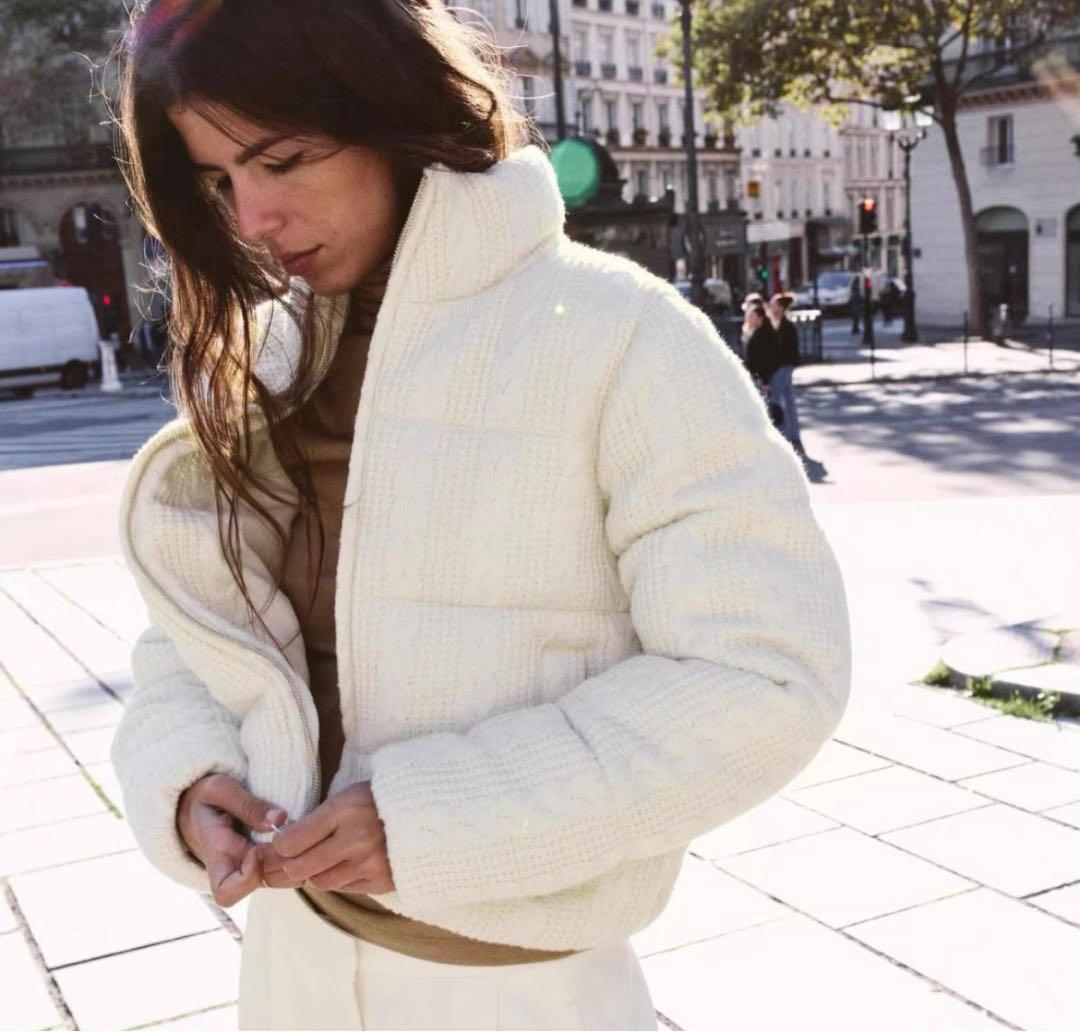 ZARA ドット柄キルティングアノラック M - メルカリ