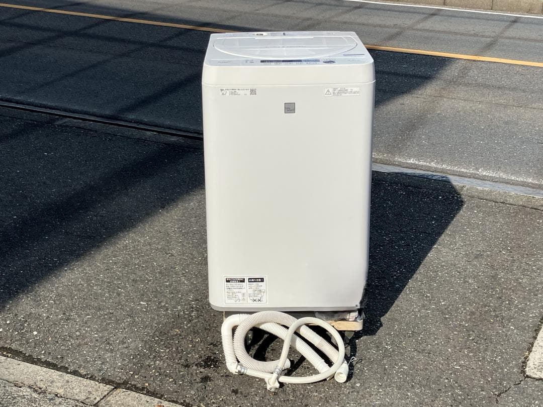 愛知岐阜/送料込★シャープ 4.5kg洗濯機 ES-G4E6-KW 2018年製 中古 4.5kg 全自動洗濯機 送風乾燥機能搭載 シャープ ES-G4E6-KW 2018