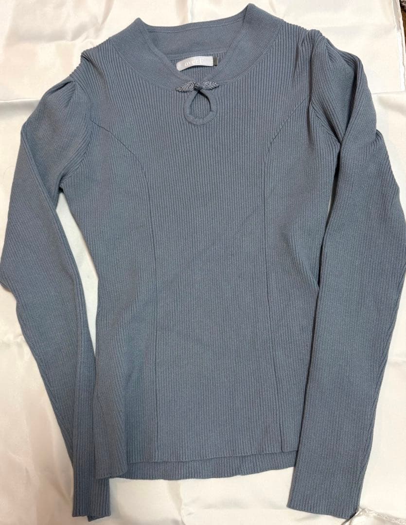 overE オーバーイー チャイナパネルニット スモーキーブルー 96 - メルカリ