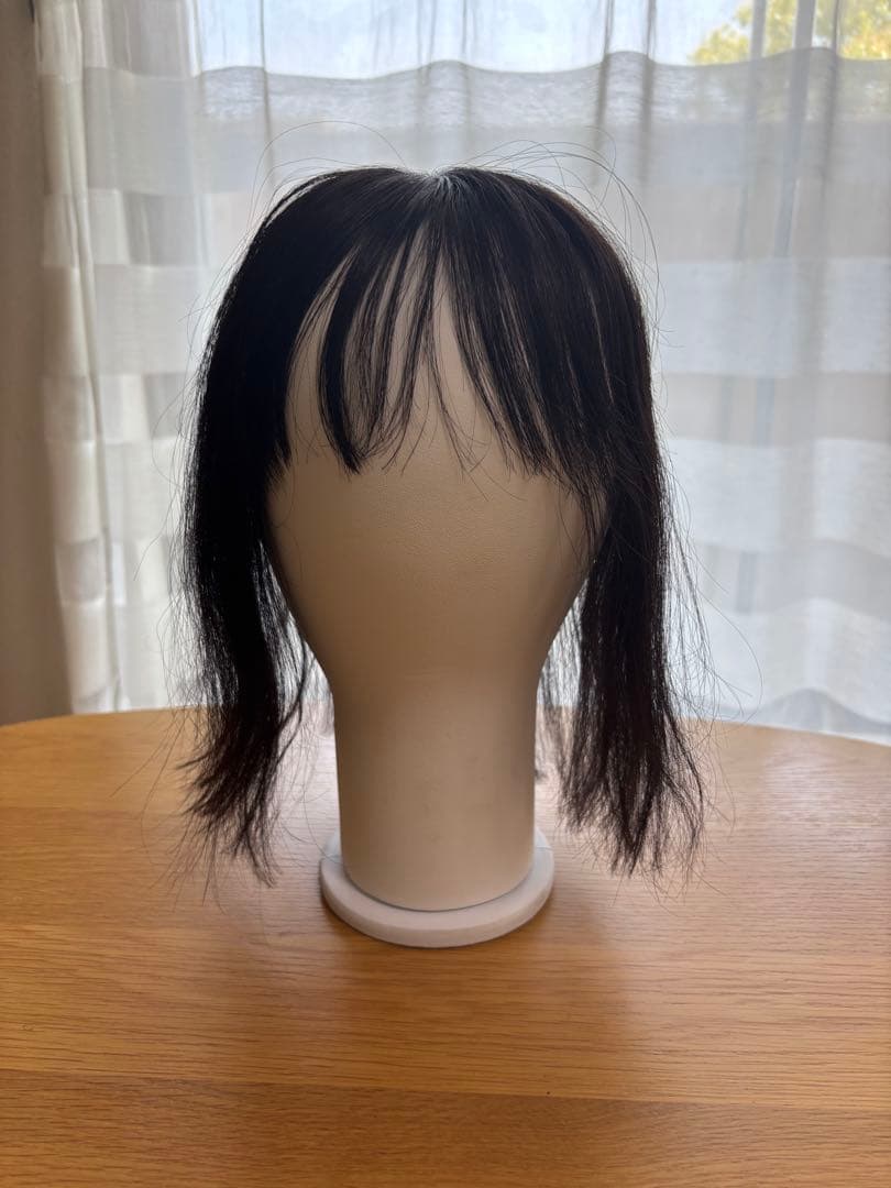 One step シルクピース人毛100% 人毛100％ ポイントウィッグ ヘアピース 総手植え エクステ 自然 医療