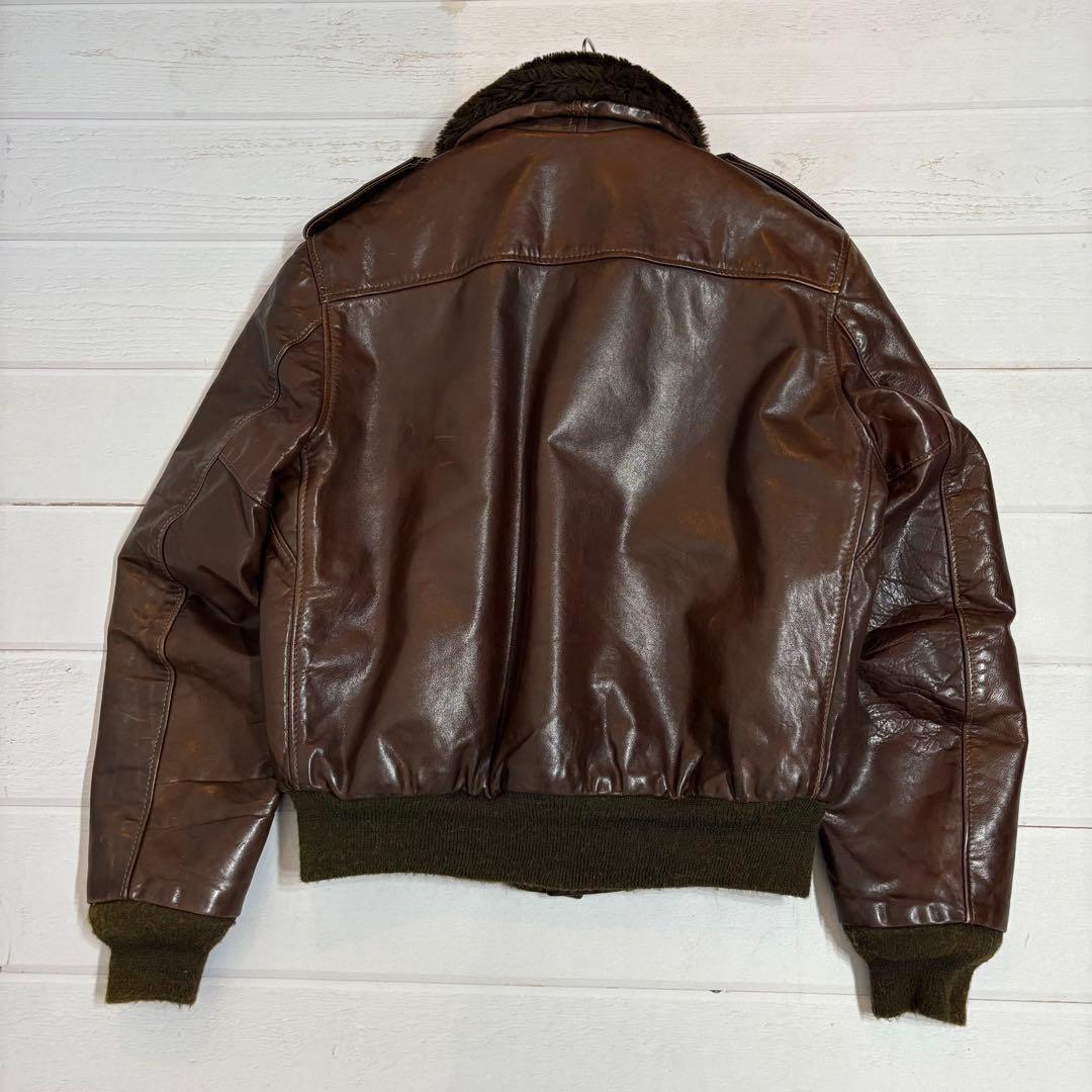 42サイズ✨ショット A-2 フライトジャケット ボア レザー ブラウン