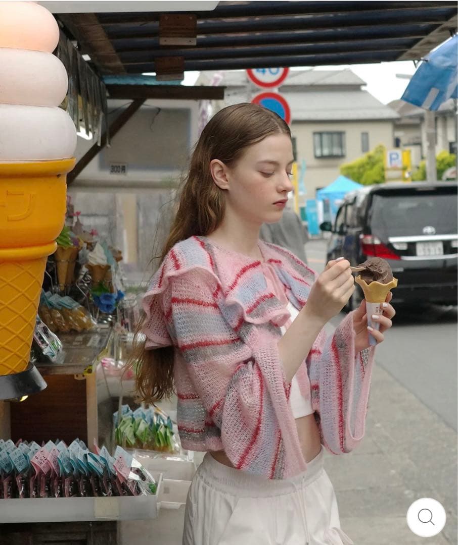 poppy あさぎーにょ ボーダーローゲージニット ピンク - メルカリ