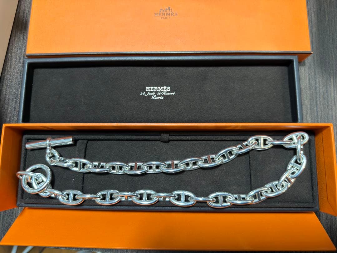 HERMES エルメス シェーヌダンクル GM 32コマ ネックレス HERMES - 【新品未使用】HERMES エルメス シェーヌダンクル ネックレス