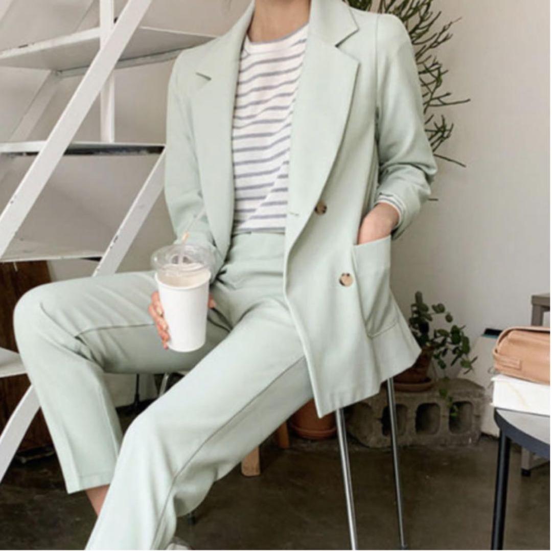 最終値下げ！ミントグリーン カラー セットアップ - メルカリ