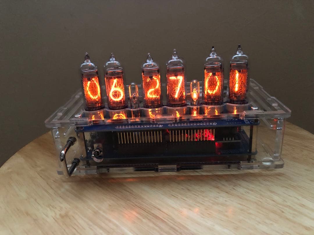 ニキシー管時計 IN-14 説明用紙付き 貴重なニキシー管時計をお届けます！ロシア製 IN-14管を使用した時計