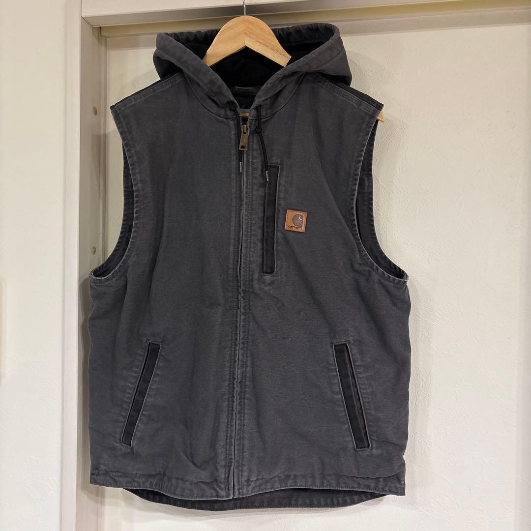CarharttカーハートダックベストフードダークグレーM