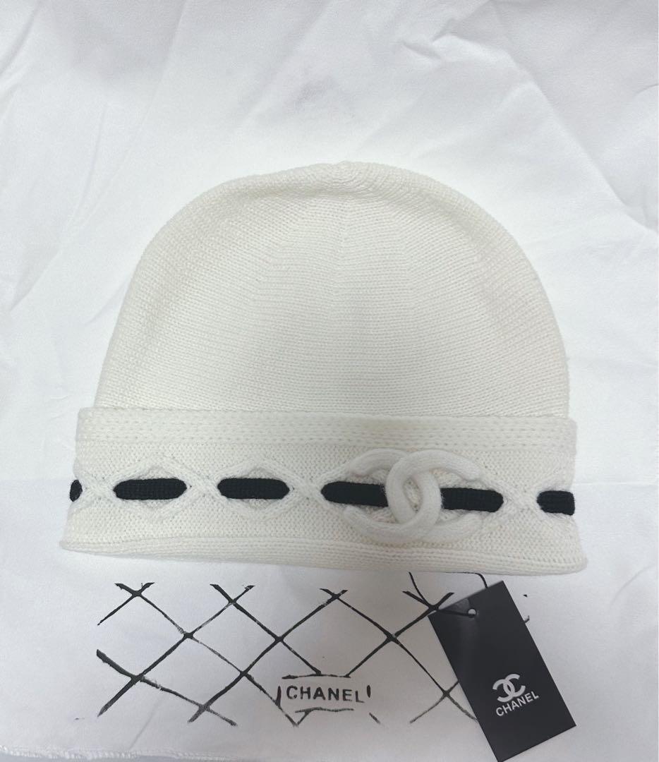 CHANEL ホワイトニット帽 新品ノベルティ