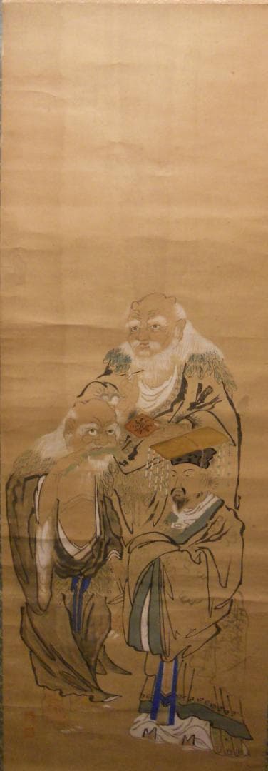 掛け軸 三神農 紙本 希少 軸装 茶道具 掛軸 美品 です。 gekkouen1137_9304979