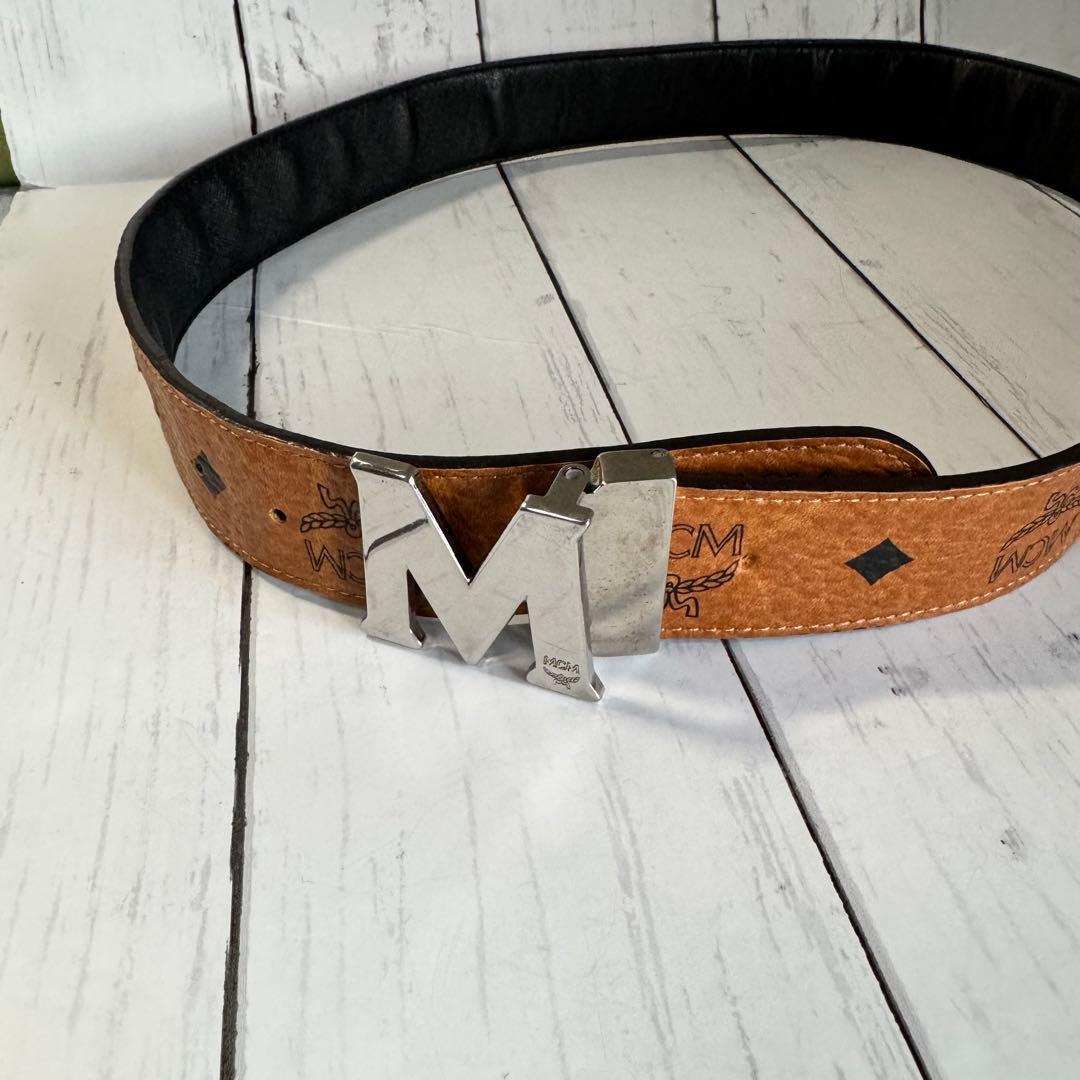 MCM エムシーエム ヴィセトス柄 メンズ リバーシブルベルト レザー