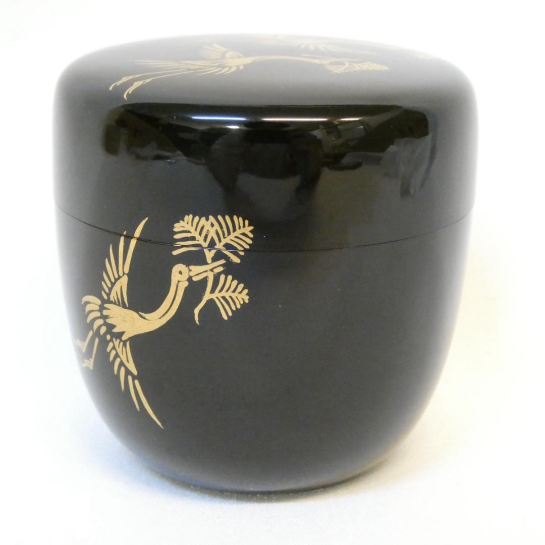 輪島塗 荒井喜峰作 松喰鶴蒔絵 利休棗 中棗 茶道具 茶器 - メルカリ