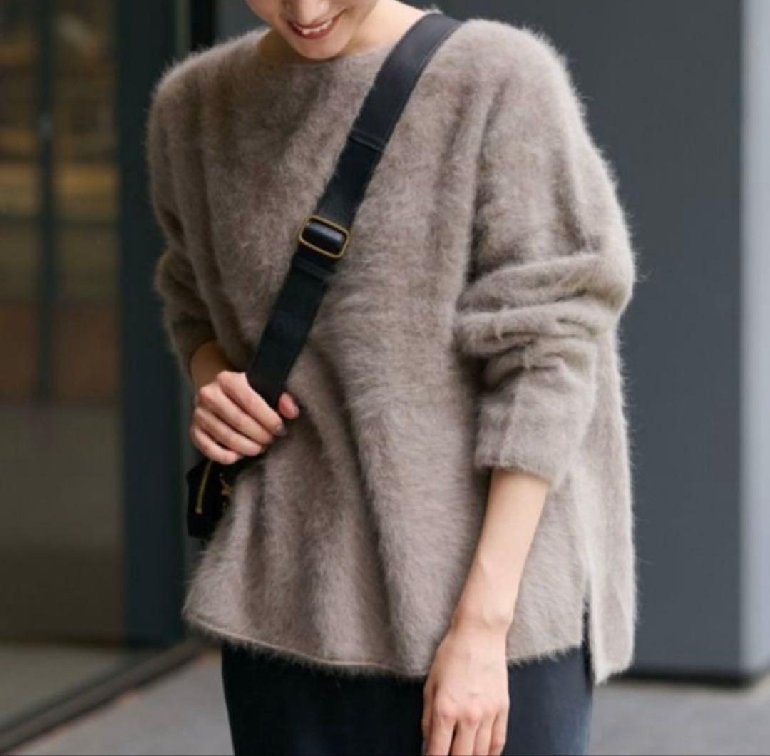 美品フレームワーク　FOX/CASHMERE ボートネック プルオーバー