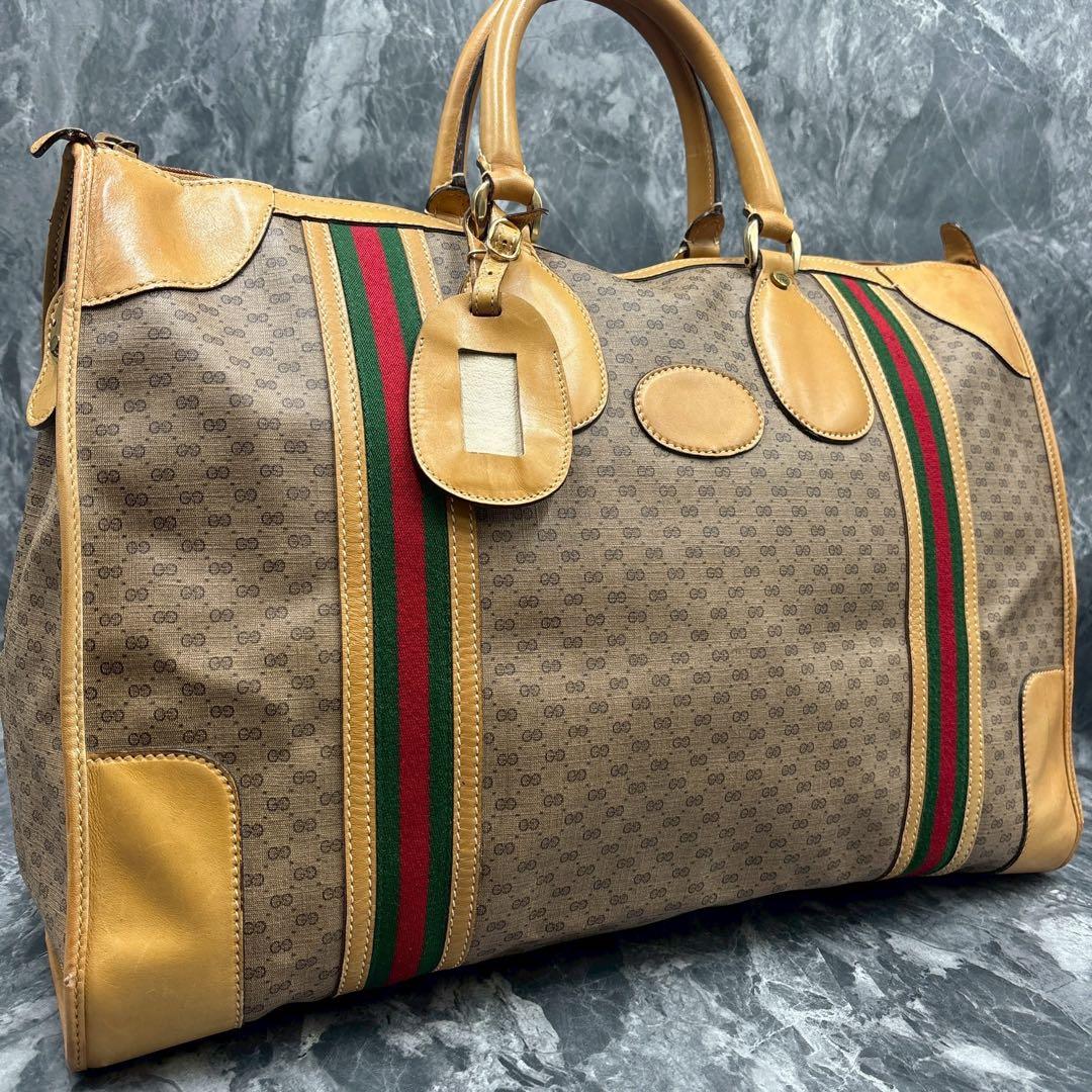 ✨美品✨GUCCI シェリーライン GG ブラウン レザー ボストンバッグ ロゴ