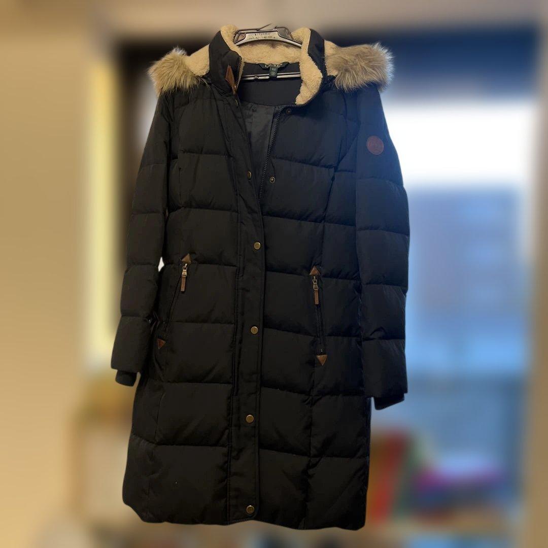 ラルフローレン　ウエストシェイプ紺ダウンコート　XS