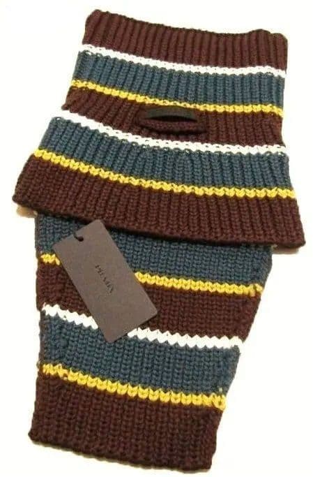 ■新品9万!PRADAプラダ／厚手ケーブルリブニットデザインネックウォーマー