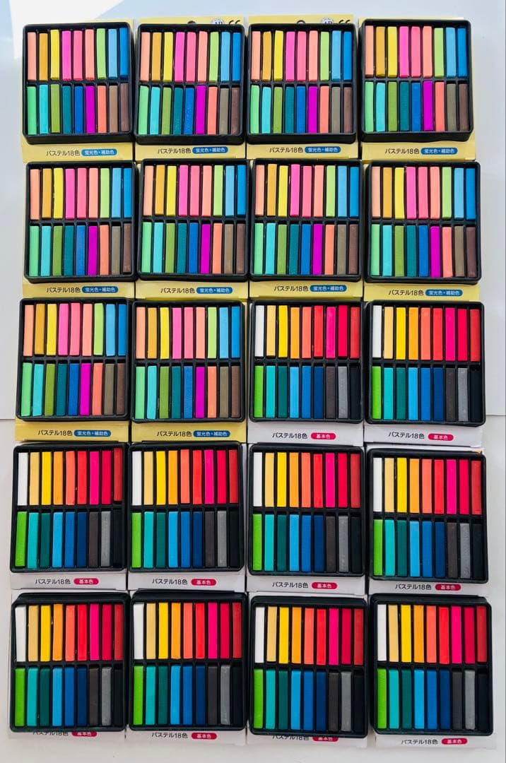 パステル蛍光色10個、基本色10個、合計20個セット・ダイソー廃番