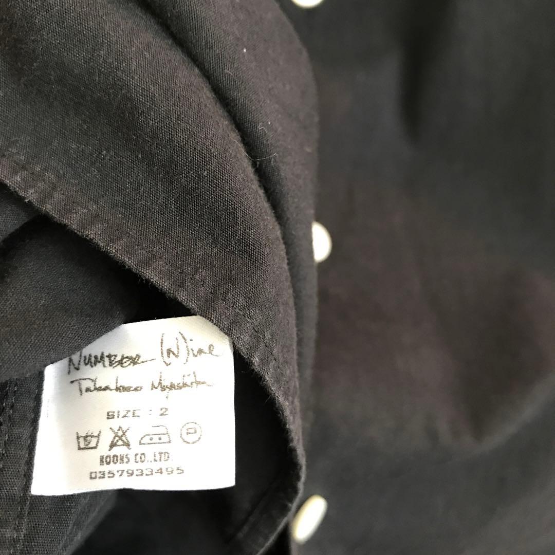 ナンバーナイン03カート期 裏地リバティーブラックシャツ サイズ2