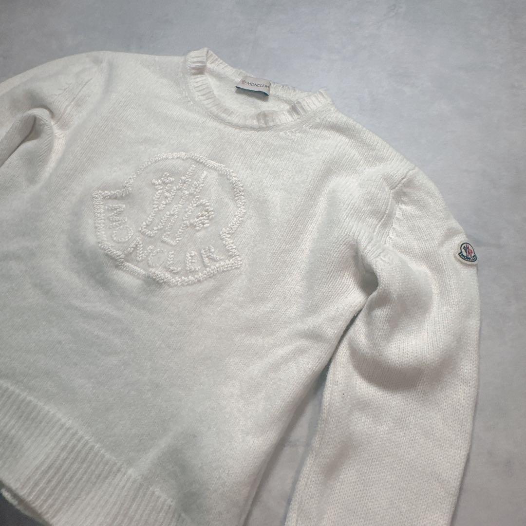 MONCLER モンクレール ニット ショート丈 カシミヤ ワッペン S