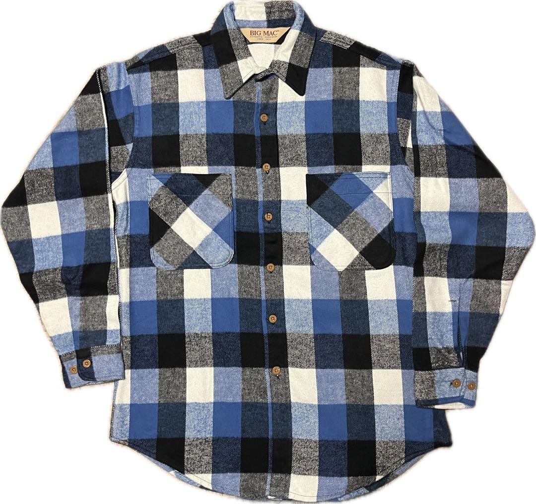 BIG MAC ビックマック ブロックチェック ネルシャツ ブルー