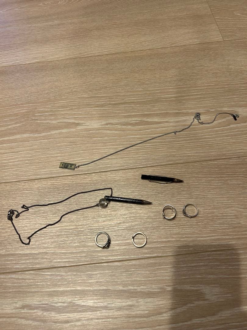 N.HOOLYWOOD、ミハラヤスヒロ 、ネックレス、黒いペン、リング ネックレス 薔薇 ローズ Rose シルバー オニキス 黒 ブラックロック