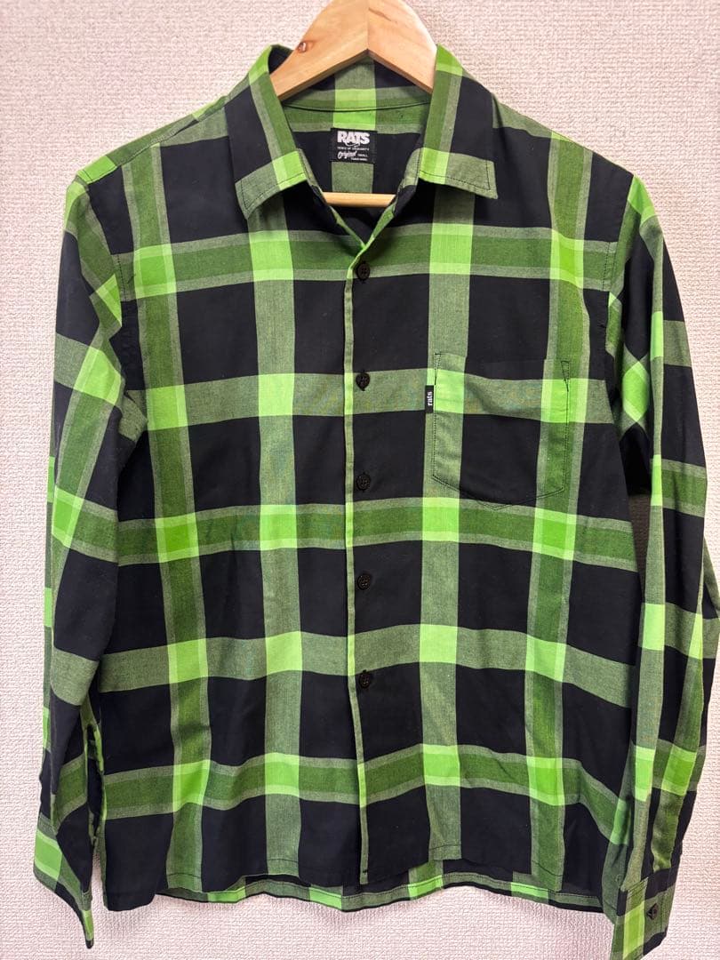 Ratsラッツ チェックシャツ 緑×黒 - メルカリ