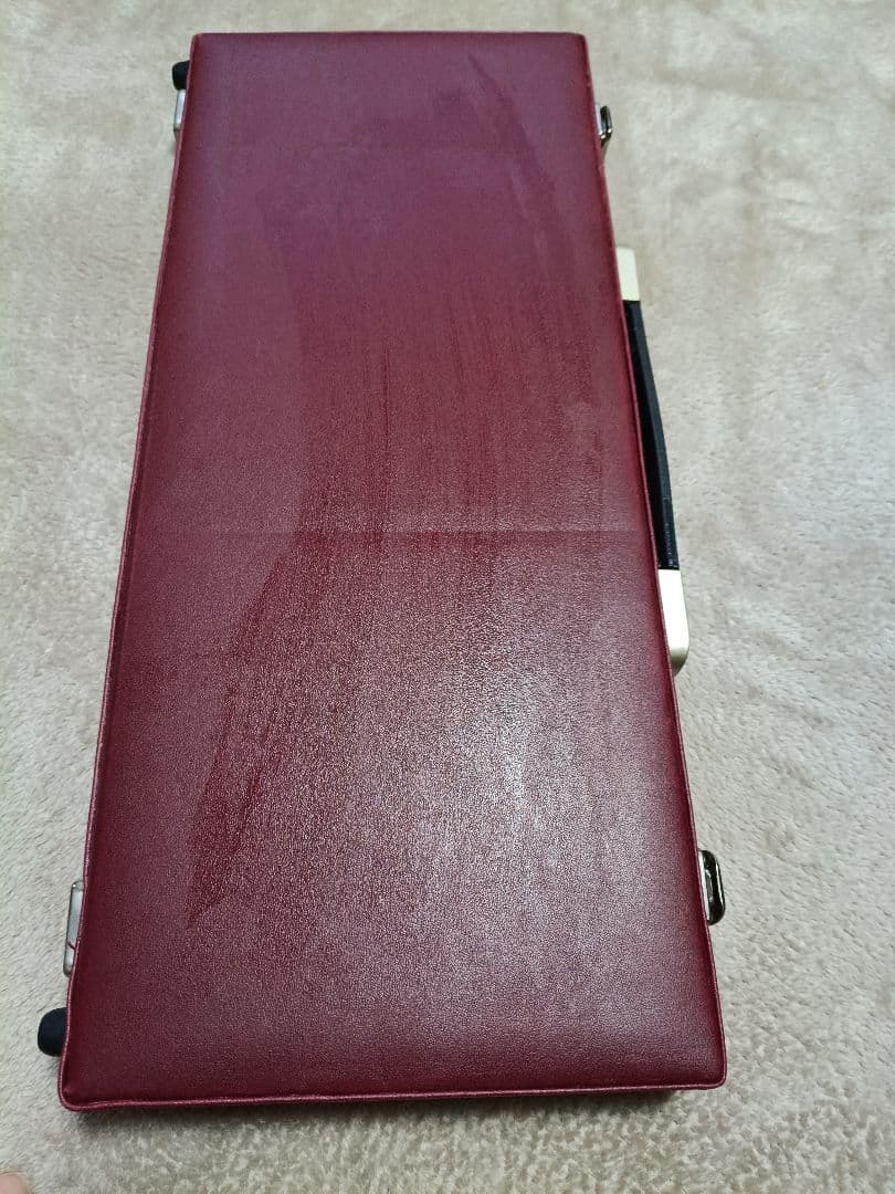 【新品】17弦の琴柱入れ 琴　ワインレッド　小豆色