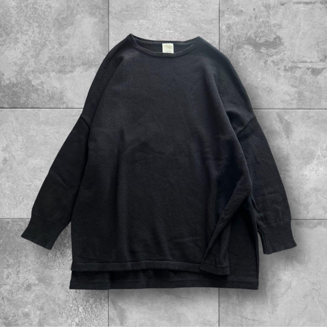 Veritecoeur ヴェリテクール サイドスリット プルオーバーニット 黒