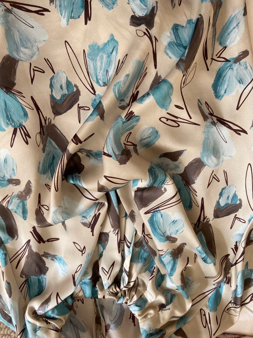 トゥモローランド ブーゲンビリアプリント ボウタイギャザーブラウス