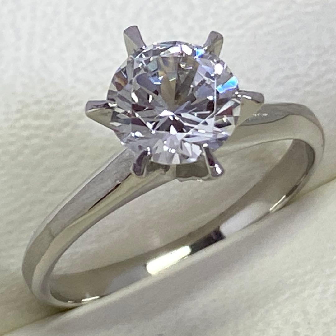 キッミ　Pt850　1.50ct　キュービックジルコニアリング