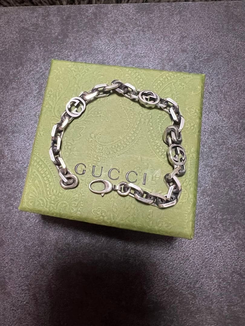 GUCCI インターロッキングG シルバー925 ブレスレット　19インチ