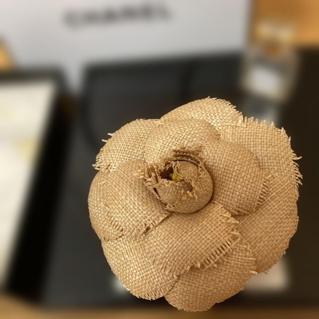 CHANEL ジュート 花モチーフ ブローチ