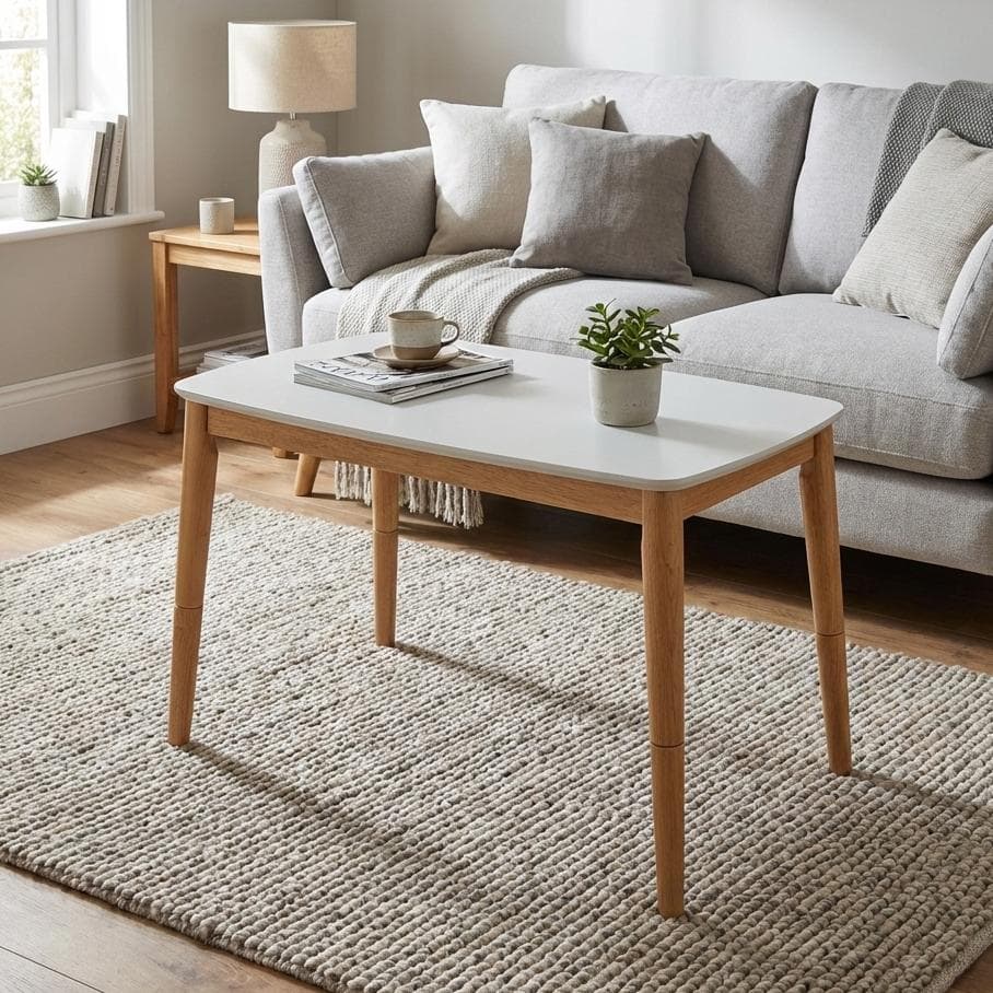 【新品】高さ2段階調整 ソファ前こたつテーブル 長方形　天板 92×53cm