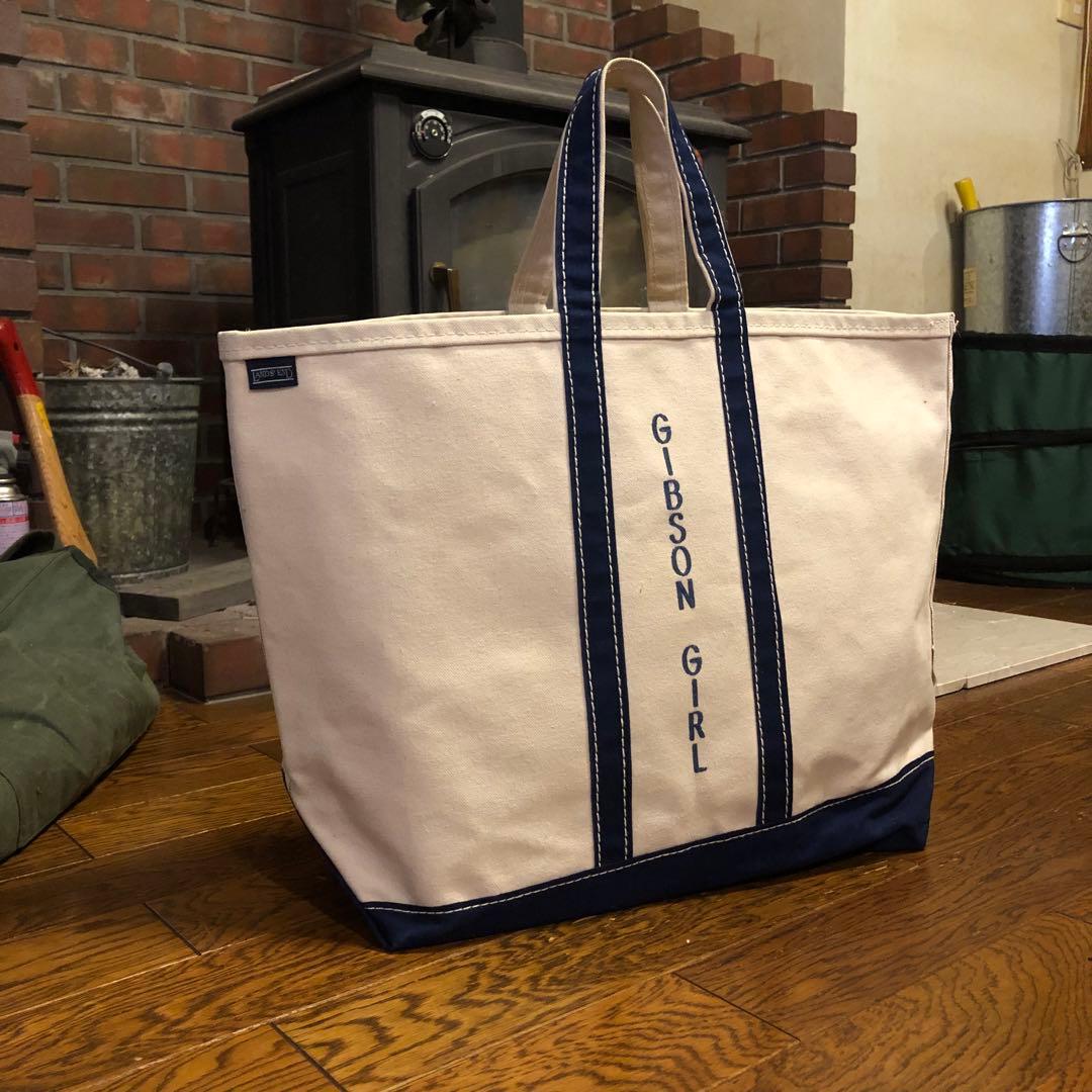 70s Navy紺 ランズエンドトートバッグ Lサイズ/エルエルビーントート