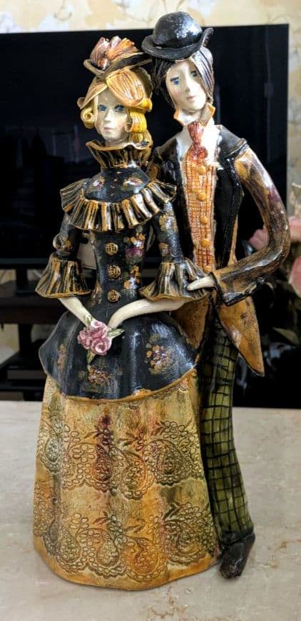フランス　パリ　ルシアン　ヌーケルマン　カップル　陶器　人形　アンティークドール