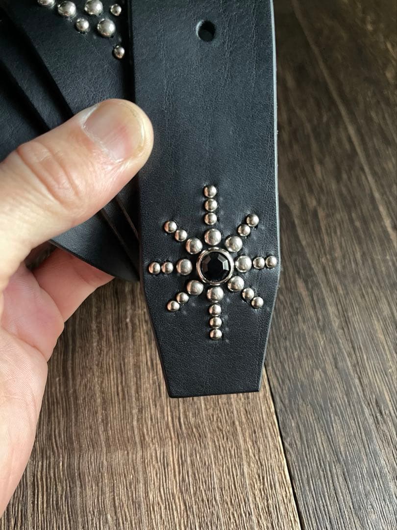 ディッキーズ874専用スタッズベルト シルバー オイルドレザーHTC CALEE